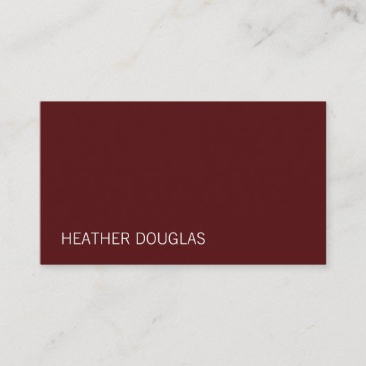 Modern gesophisticeerd diep rood visitekaartje (Voorkant)