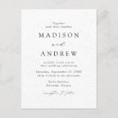 Modern Gespikkeld Zwart-Wit QR Code Bruiloft Uitnodiging Briefkaart (Voorkant)