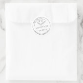 Modern gestileerd botanisch takkenlogo ronde sticker (Tas)