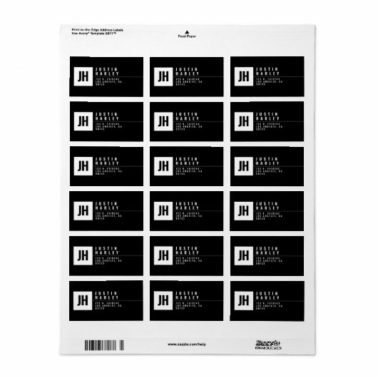 Modern gestileerd geometrisch retour adreslabel etiket (Full Sheet)