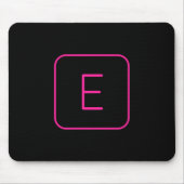 Modern gestileerd Initiaal monogram | Roze en zwar Muismat (Voorkant)