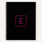 Modern gestileerd Initiaal monogram | Roze en zwar Notitieboek (Voorkant)