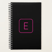 Modern gestileerd Initiaal monogram | Roze en zwar Planner (Voorkant)