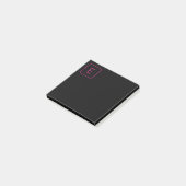 Modern gestileerd Initiaal monogram | Roze en zwar Post-it® Notes (Schuin)