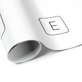 Modern gestileerde Initiaal Monogram | Wit & Zwart Cadeaupapier (Rol Hoek)