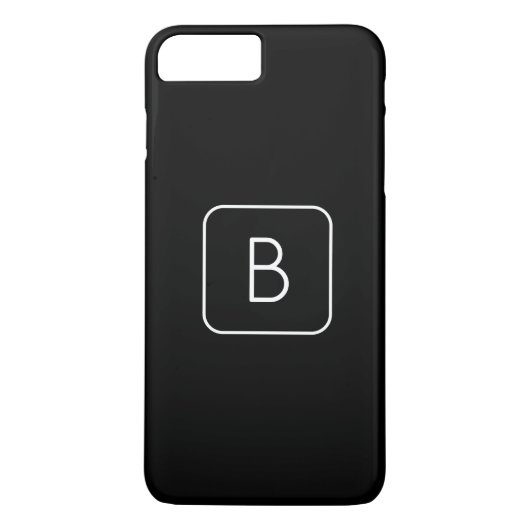 Modern gestileerde Initiaal Monogram | Wit & Zwart Case-Mate iPhone Case (Achterkant)