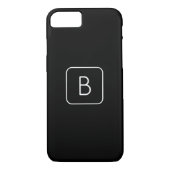 Modern gestileerde Initiaal Monogram | Wit & Zwart Case-Mate iPhone Case (Achterkant)
