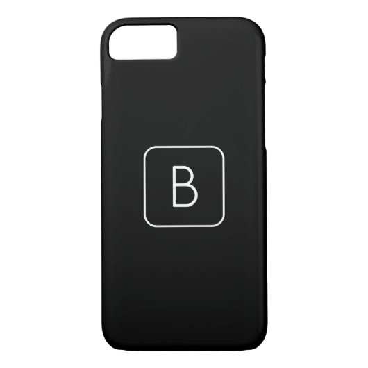 Modern gestileerde Initiaal Monogram | Wit & Zwart Case-Mate iPhone Case (Achterkant)