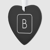 Modern gestileerde Initiaal Monogram | Wit & Zwart Ornament (voorkant)