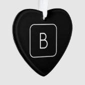 Modern gestileerde Initiaal Monogram | Wit & Zwart Ornament (voorkant)