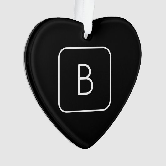 Modern gestileerde Initiaal Monogram | Wit & Zwart Ornament (voorkant)