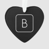 Modern gestileerde Initiaal Monogram | Wit & Zwart Ornament (achterkant)