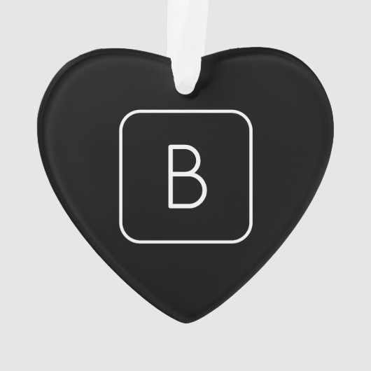 Modern gestileerde Initiaal Monogram | Wit & Zwart Ornament (achterkant)