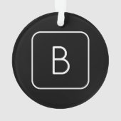 Modern gestileerde Initiaal Monogram | Wit & Zwart Ornament (achterkant)