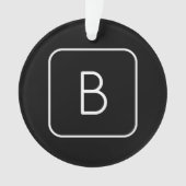 Modern gestileerde Initiaal Monogram | Wit & Zwart Ornament (voorkant)