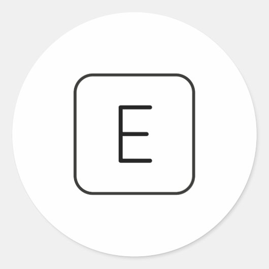 Modern gestileerde Initiaal Monogram | Wit & Zwart Ronde Sticker (Voorkant)