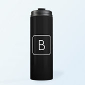 Modern gestileerde Initiaal Monogram | Wit & Zwart Thermosbeker