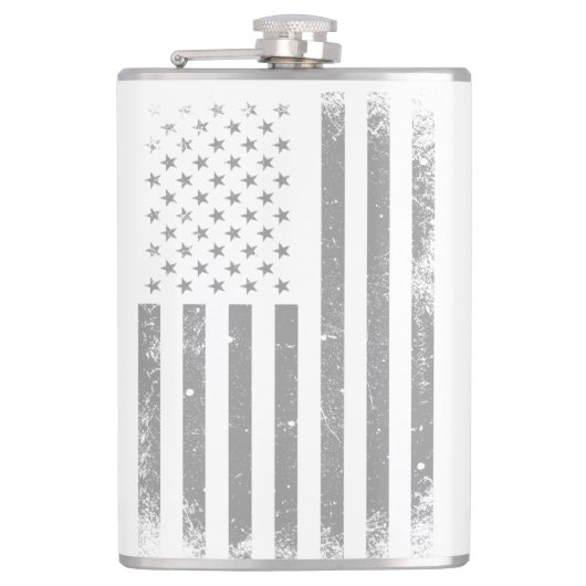 Modern gestileerde zwarte Amerikaanse vlag, Abstra Heupfles (Voorkant)