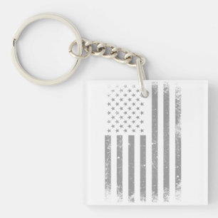 Modern gestileerde zwarte Amerikaanse vlag, Abstra Sleutelhanger