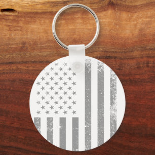 Modern gestileerde zwarte Amerikaanse vlag, Abstra Sleutelhanger