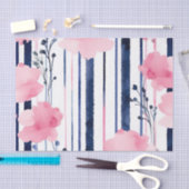 Modern gestreept bloemmotief tissuepapier (Craft)