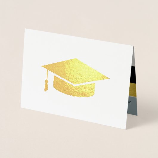 modern, gestreept en elegant afstuderen afstudeerd folie kaarten (Voorkant)