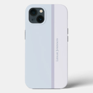Modern gestreept, gedempt blauw en Paars kleurenbl iPhone 13 Hoesje