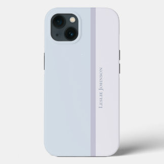 Modern gestreept, gedempt blauw en Paars kleurenbl iPhone 13 Hoesje