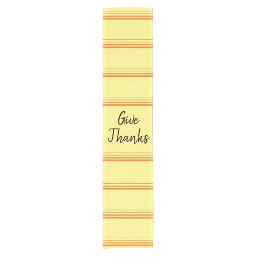 Modern Gestreept Geel Geef Bedankt Tafelloper (Voorkant)