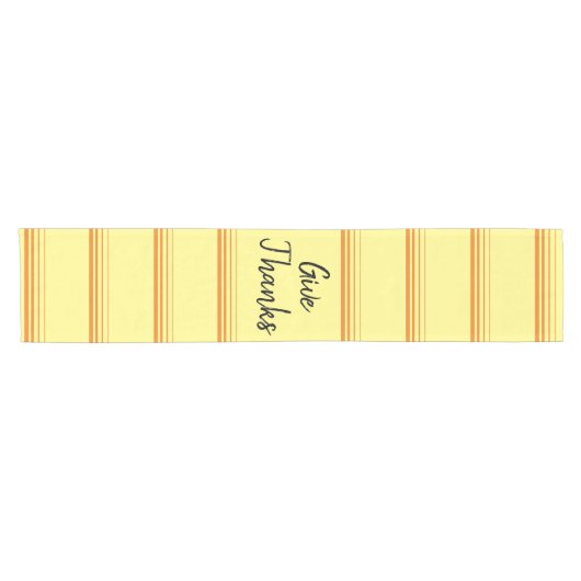 Modern Gestreept Geel Geef Bedankt Tafelloper (Horizontaal)