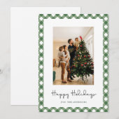 Modern Gestreept Lijst Kerst Familie Fotokaarten Feestdagenkaart (Voorkant / Achterkant)