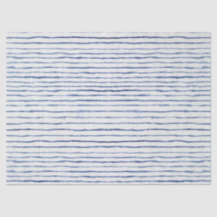 Modern gestreept patroon Waterverf blauw en wit Tissuepapier