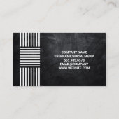 Modern gestreepte patroon | Zwarte textuurmuur Visitekaartje (Achterkant)