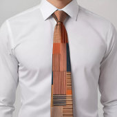 Modern gestreepte Stropdas met bruine en Oranje ac