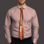 Modern gestreepte Stropdas met bruine en Oranje ac