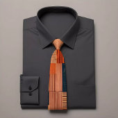 Modern gestreepte Stropdas met bruine en Oranje ac