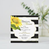 Modern gestreepte zonnebloem Vrijgezellenfeest Kaart (Staand voorkant)