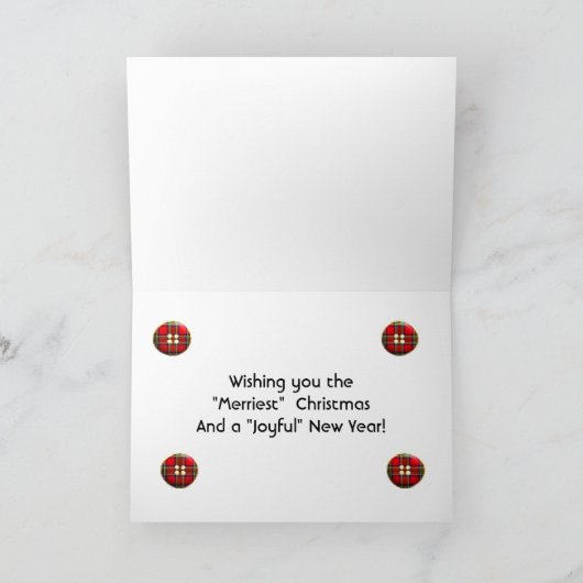 Modern gestript kerst foto Wenskaart Feestdagen Kaart (Binnen)