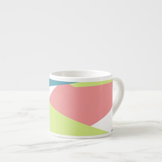 Modern gestript monogram geometrisch patroon espresso kop (Voorkant rechts)