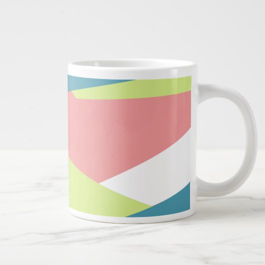 Modern gestript monogram geometrisch patroon grote koffiekop (Rechts)