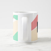 Modern gestript monogram geometrisch patroon grote koffiekop (Achterkant)