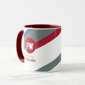 modern gestript monogram mok (Voorkant links)