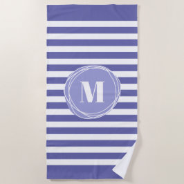 Modern gestript monogram strandlaken