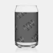 Modern Getiteld Donkergrijs Monogrammed Naam/ander Blikvorm Glas (Voorkant)