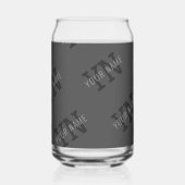 Modern Getiteld Donkergrijs Monogrammed Naam/ander Blikvorm Glas (Links)