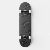 Modern Getiteld Donkergrijs Monogrammed Naam/ander Persoonlijk Skateboard (Voorkant)