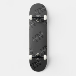 Modern Getiteld Donkergrijs Monogrammed Naam/ander Persoonlijk Skateboard