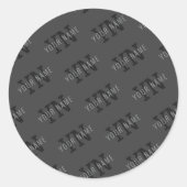 Modern Getiteld Donkergrijs Monogrammed Naam/ander Ronde Sticker (Voorkant)