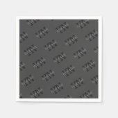 Modern Getiteld Donkergrijs Monogrammed Naam/ander Servet (Voorkant)