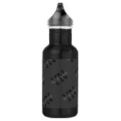 Modern Getiteld Donkergrijs Monogrammed Naam/ander Waterfles (Rechts)